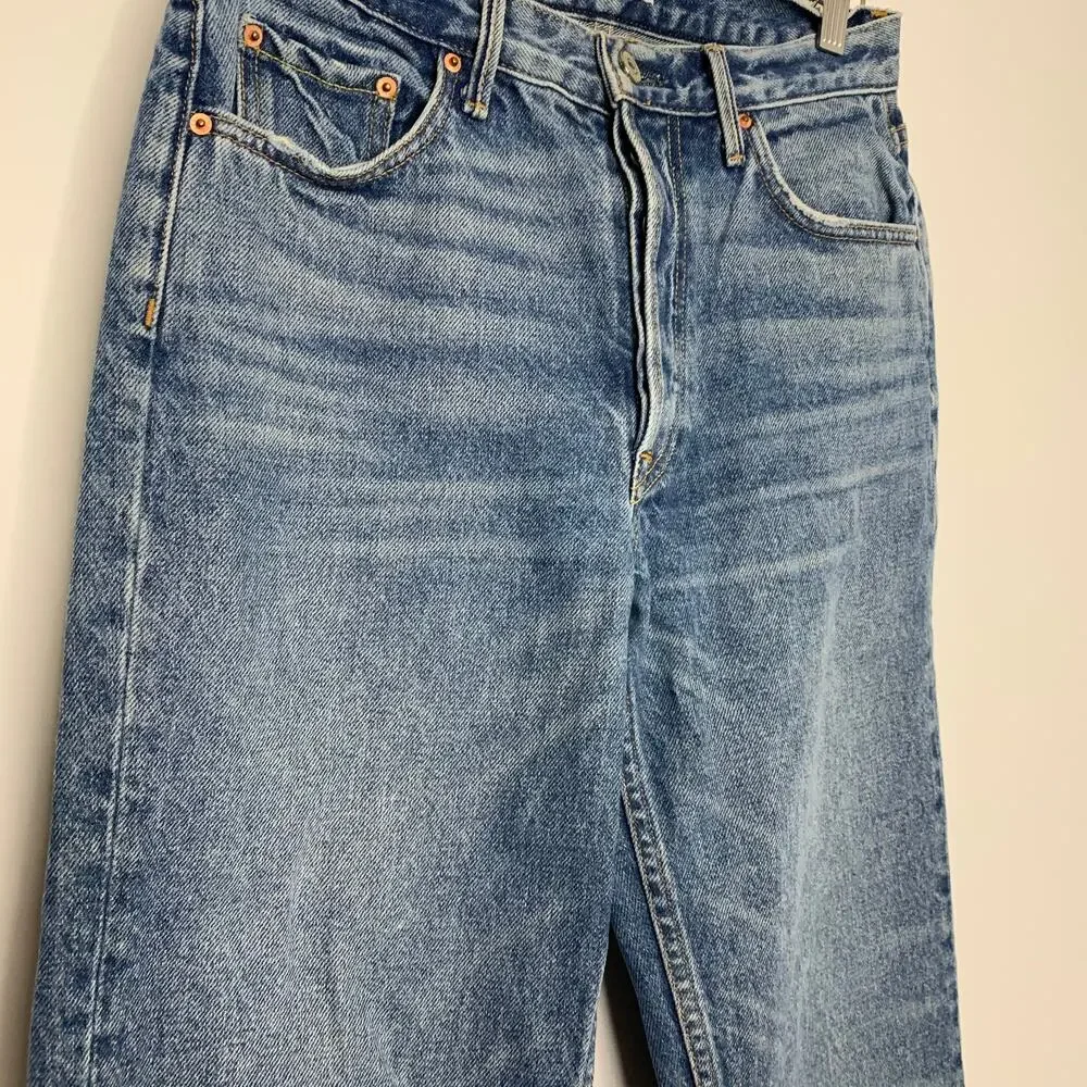 GRLFRND Revolve Helena High Rise Bittersweet Straight Leg Denim Dark Wash Jeans